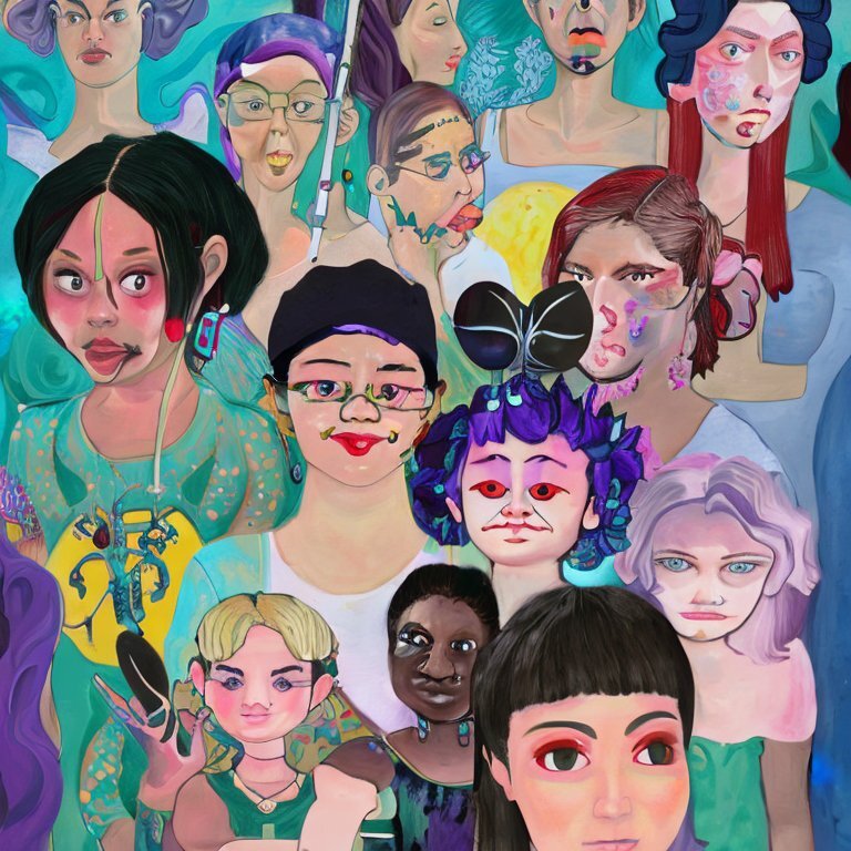 femcore faces collage